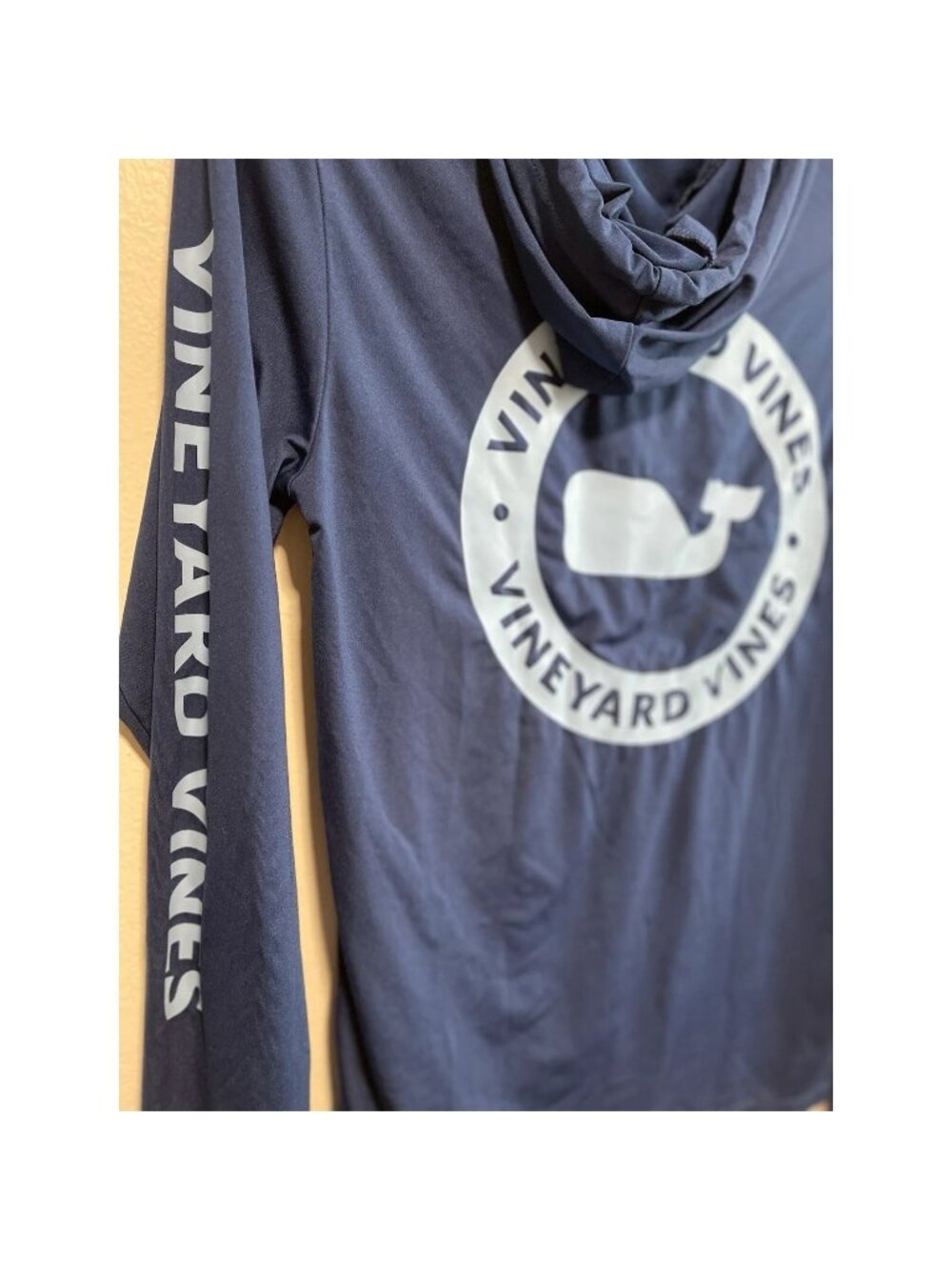 Vineyard Vines Hoodie Lightweight Pullover Sweatshirt XS Mens Blue Whale Logo